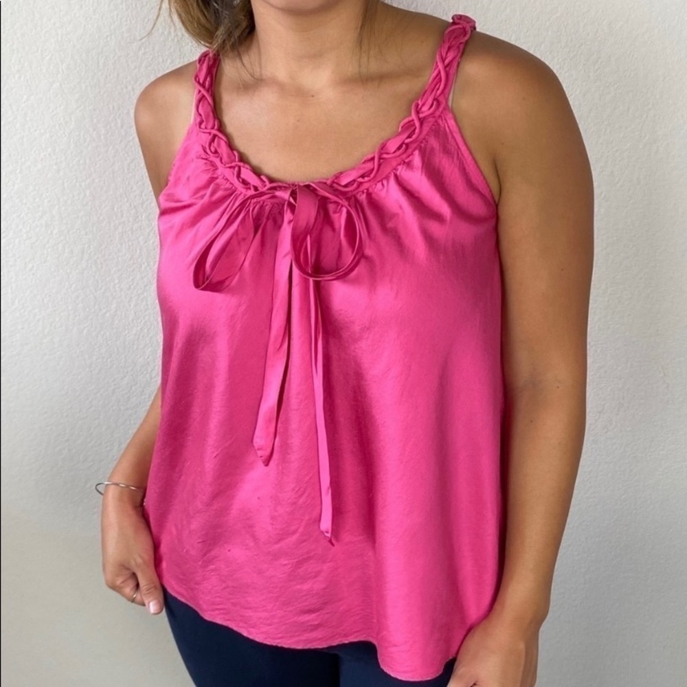 J Crew Breaded Top Vibrant Pink Size 8